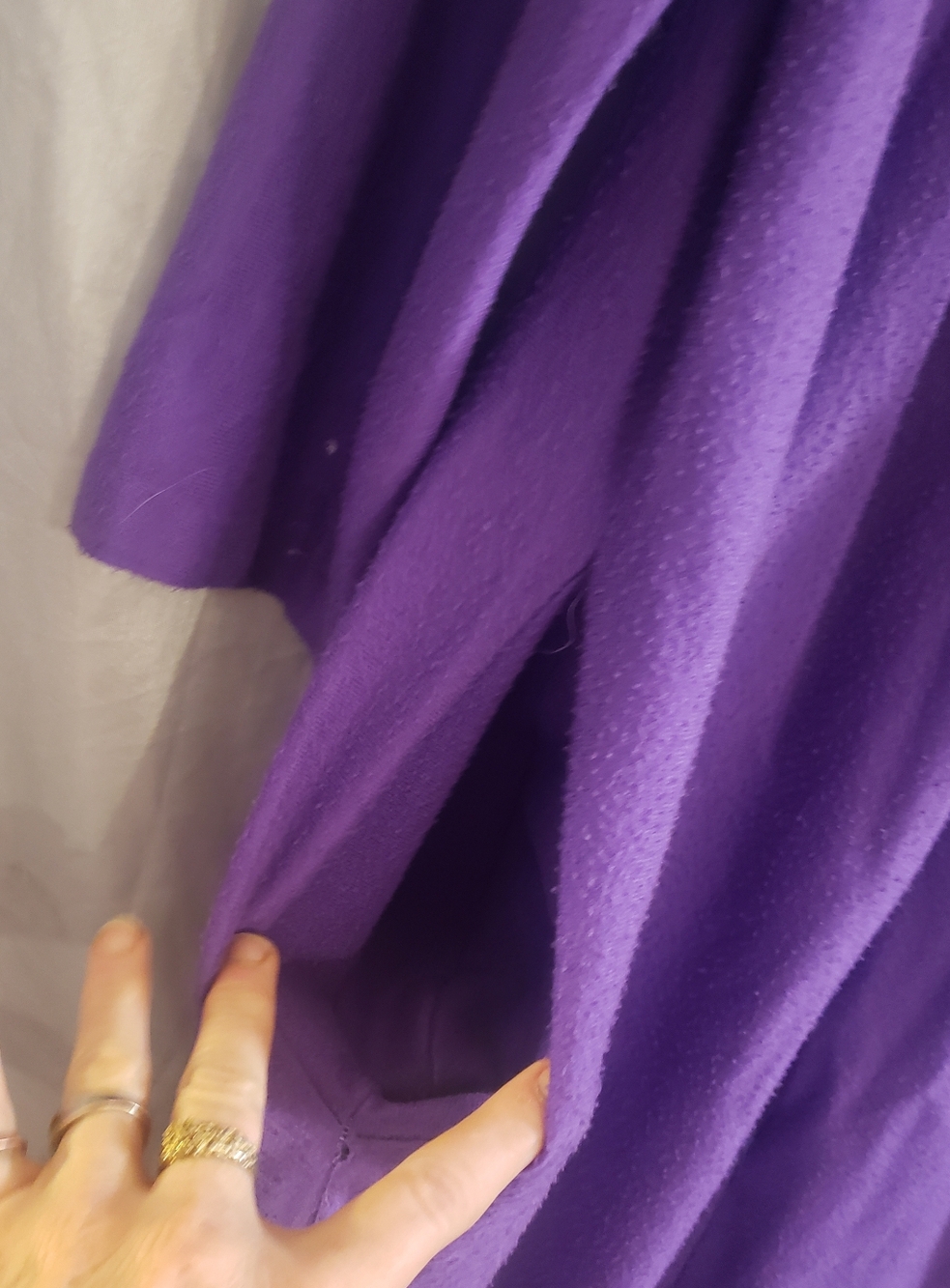 Perfectly Cozy Vintage Purple Kelly Reed Floral Embroidered Fleece Robe Small* - Picture 8 of 15